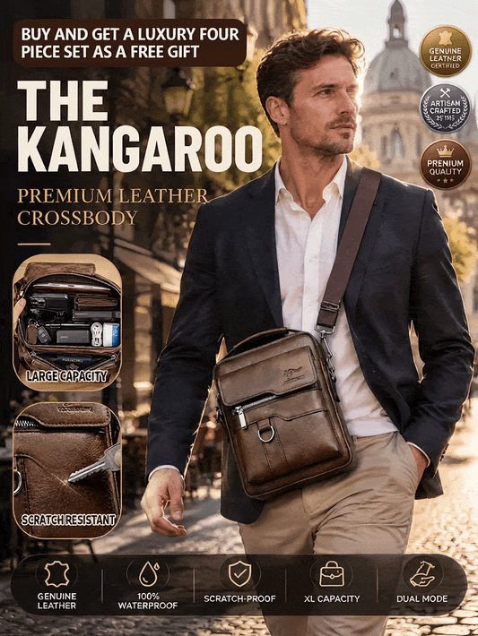 💼 Full-Grain Cowhide Crossbody Crushes Scratches & Rain!