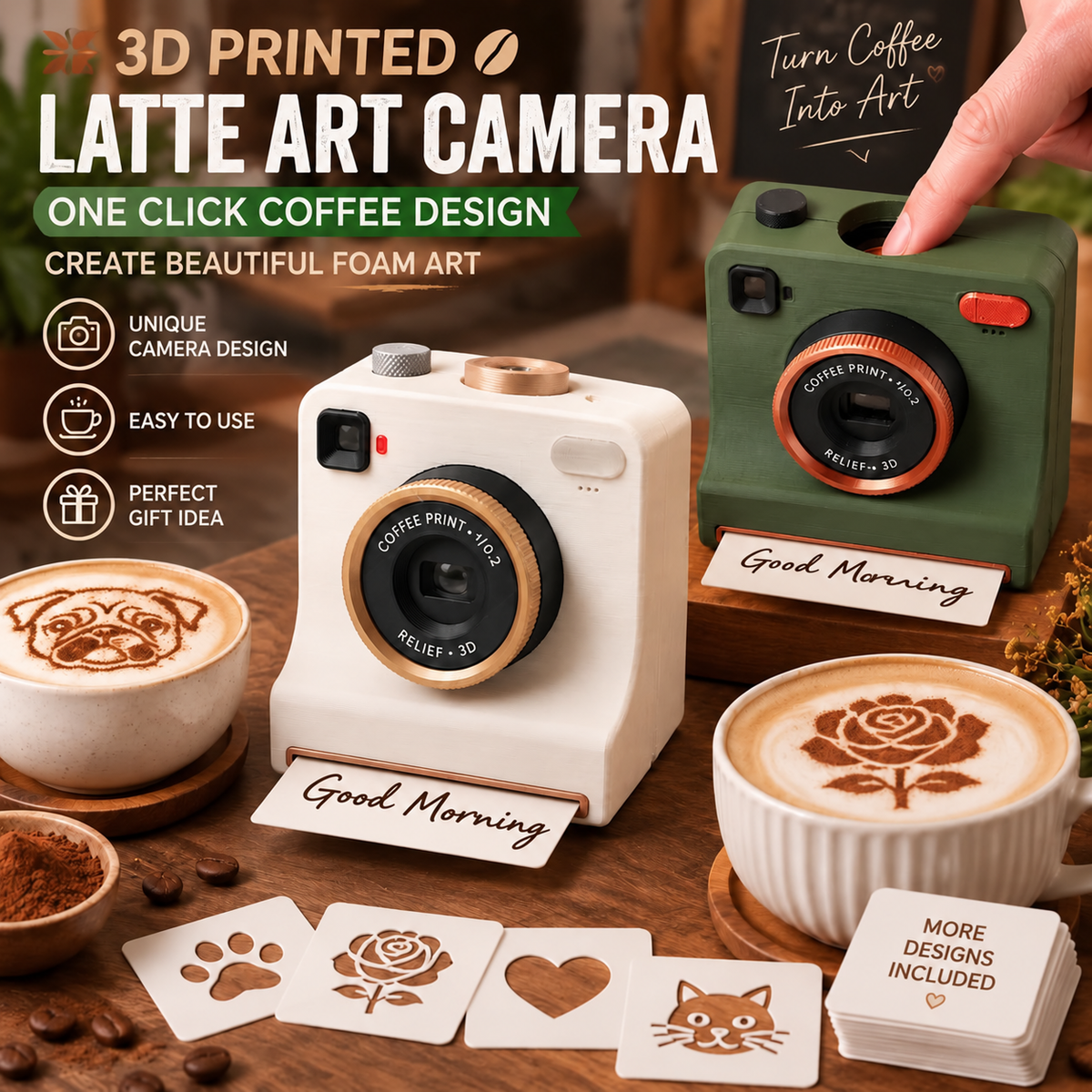 ☕ 🎨 Smart Latte Art Maker Camera Tool – Create Beautiful Latte Designs at Home