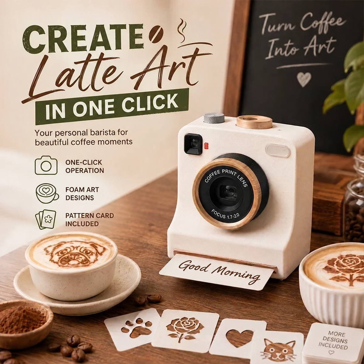 ☕ 🎨 Smart Latte Art Maker Camera Tool – Create Beautiful Latte Designs at Home