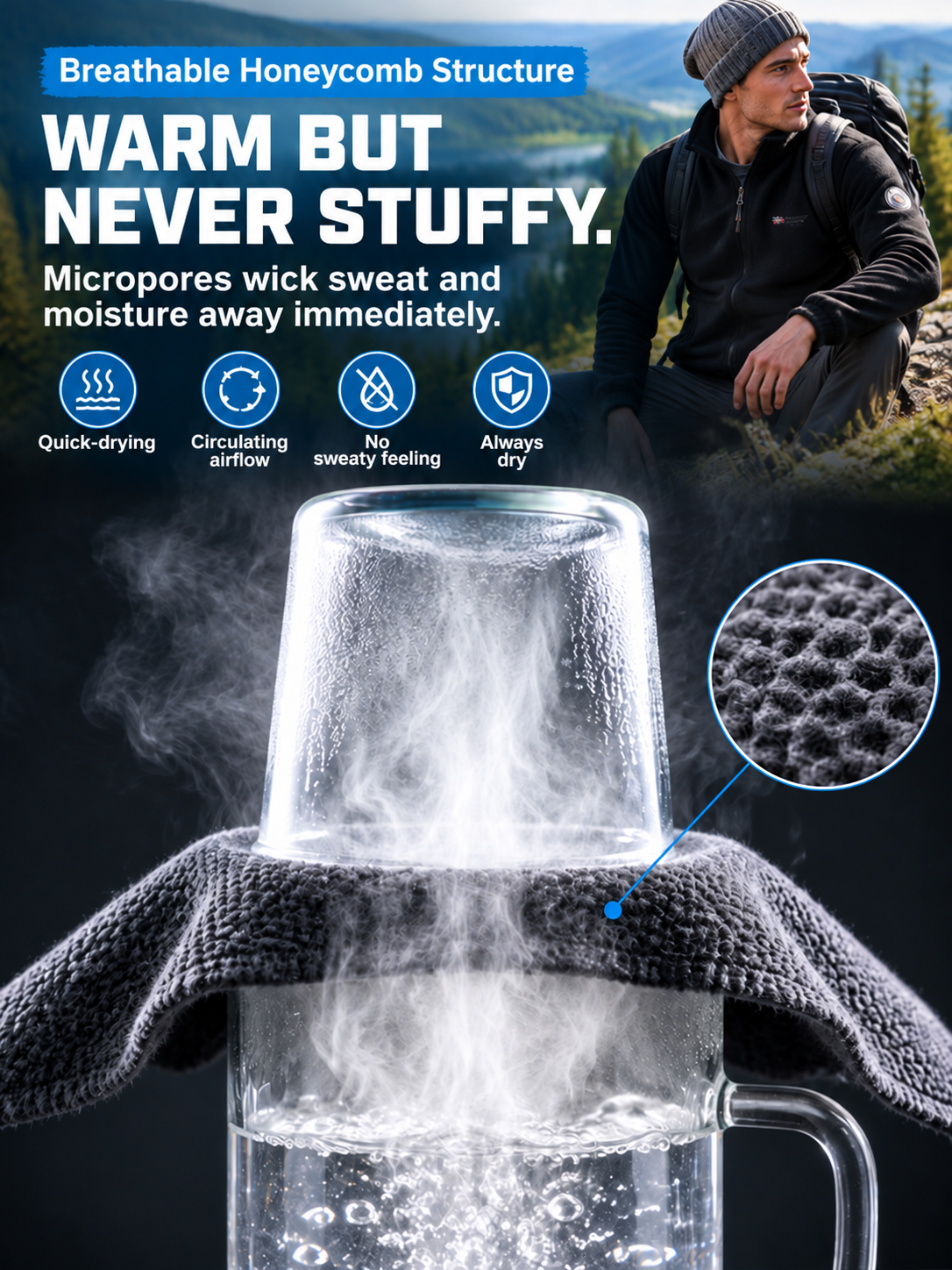 Norwegian Premium Merino Fleece Jacket | -20°C Extreme Cold Protection | 100% Anti-Static | 3D Slim Fit