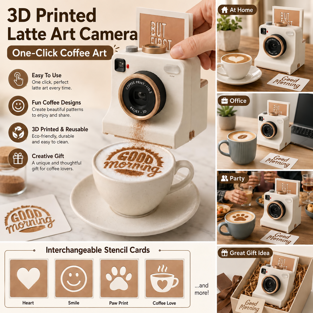 ☕ 🎨 Smart Latte Art Maker Camera Tool – Create Beautiful Latte Designs at Home