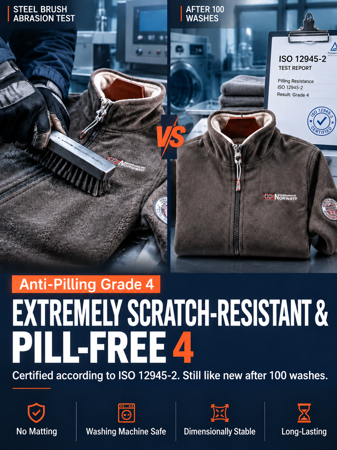 Norwegian Premium Merino Fleece Jacket | -20°C Extreme Cold Protection | 100% Anti-Static | 3D Slim Fit