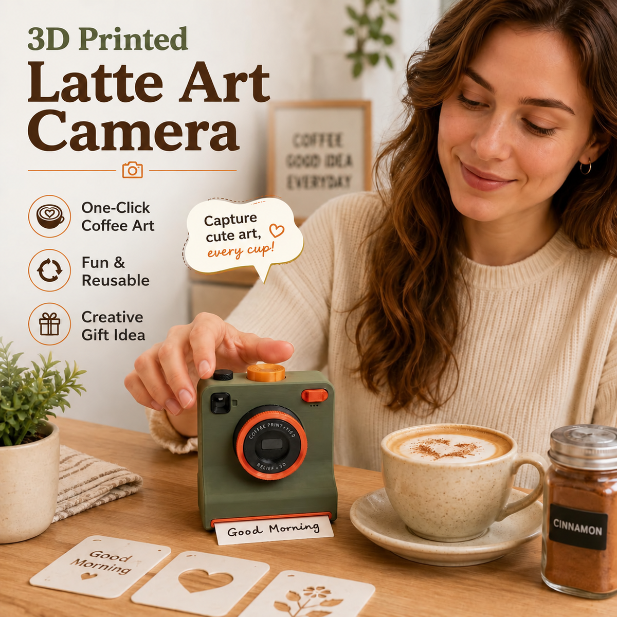 ☕ 🎨 Smart Latte Art Maker Camera Tool – Create Beautiful Latte Designs at Home