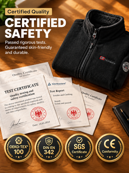 Norwegian Premium Merino Fleece Jacket | -20°C Extreme Cold Protection | 100% Anti-Static | 3D Slim Fit