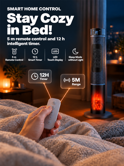 [Only 1 kWh per Week] Premium 3D Fireplace Space Heater | 3-Second Rapid Heating | A+++ AI Energy-Saving Mode | 3D Fireplace Flame Effect | TÜV Certified 🔥🛡️