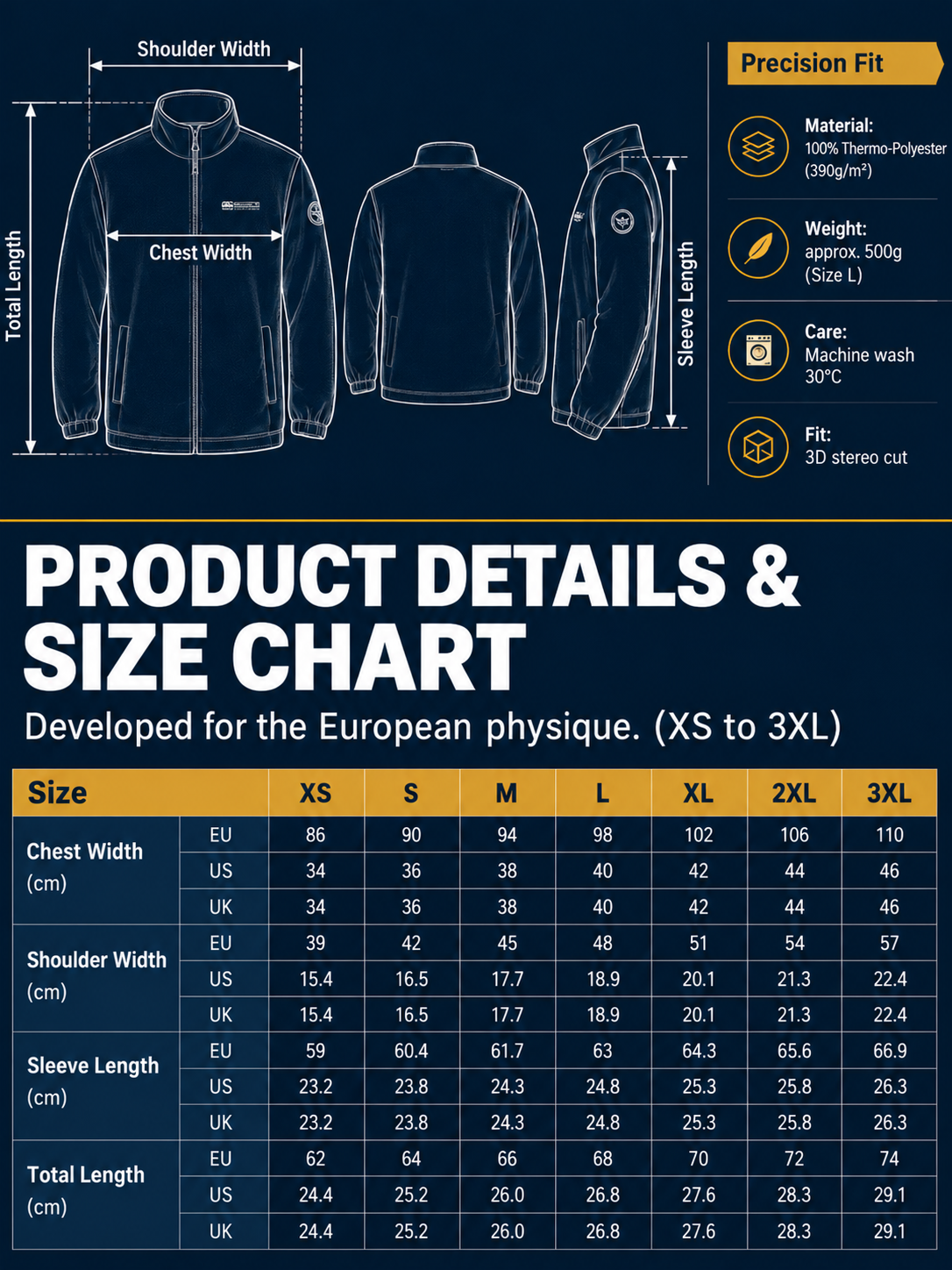 Norwegian Premium Merino Fleece Jacket | -20°C Extreme Cold Protection | 100% Anti-Static | 3D Slim Fit