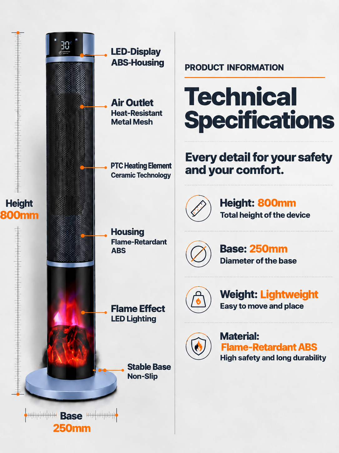[Only 1 kWh per Week] Premium 3D Fireplace Space Heater | 3-Second Rapid Heating | A+++ AI Energy-Saving Mode | 3D Fireplace Flame Effect | TÜV Certified 🔥🛡️