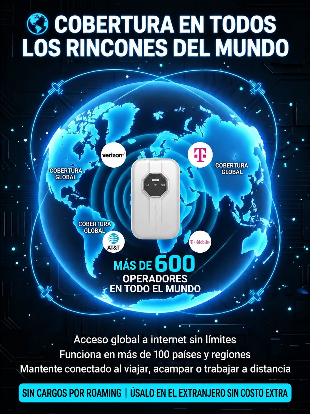 Router Portátil Satelital WiFi 6+ de Nueva Generación - 500 Mbps | Mantente Conectado Todo el Día con Nuestro Router de Bolsillo - Liquidación Nacional
