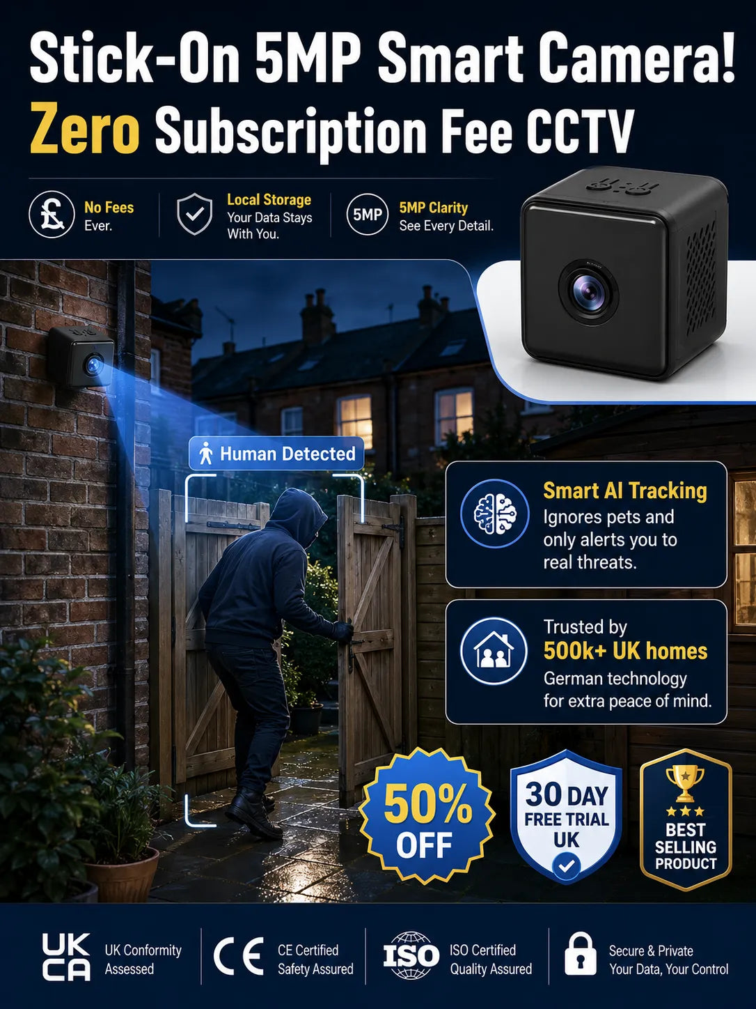 The "No-WiFi" AI Security Cam: 100% Wire-Free, Zero Monthly Fees & Lifetime Warranty 🛡️💰