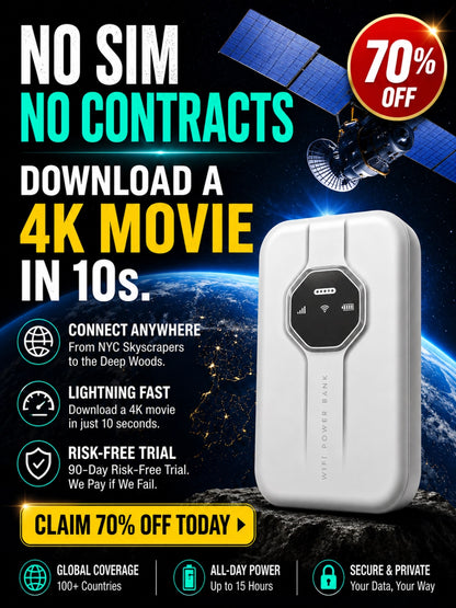 [Global Coverage, Free for Life] Next-Gen Satellite WiFi6+ Portable Router -Boundless Portable Wi-Fi