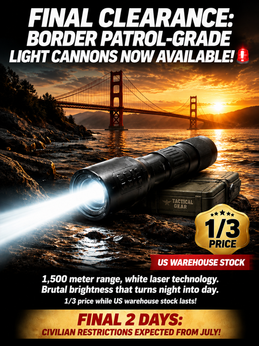 【Ultra Bright Sky Cannon】High Power Zoomable White Laser Flashlight- 20,000 lumens, hyper-focused beam