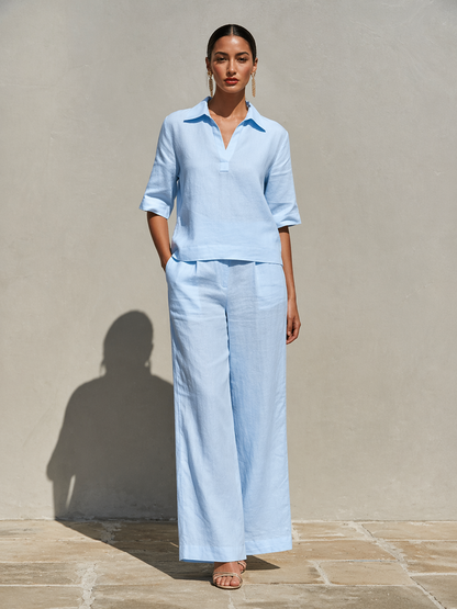 New Arrivals🔥Women's Solid Cotton Linen Two-Piece Set