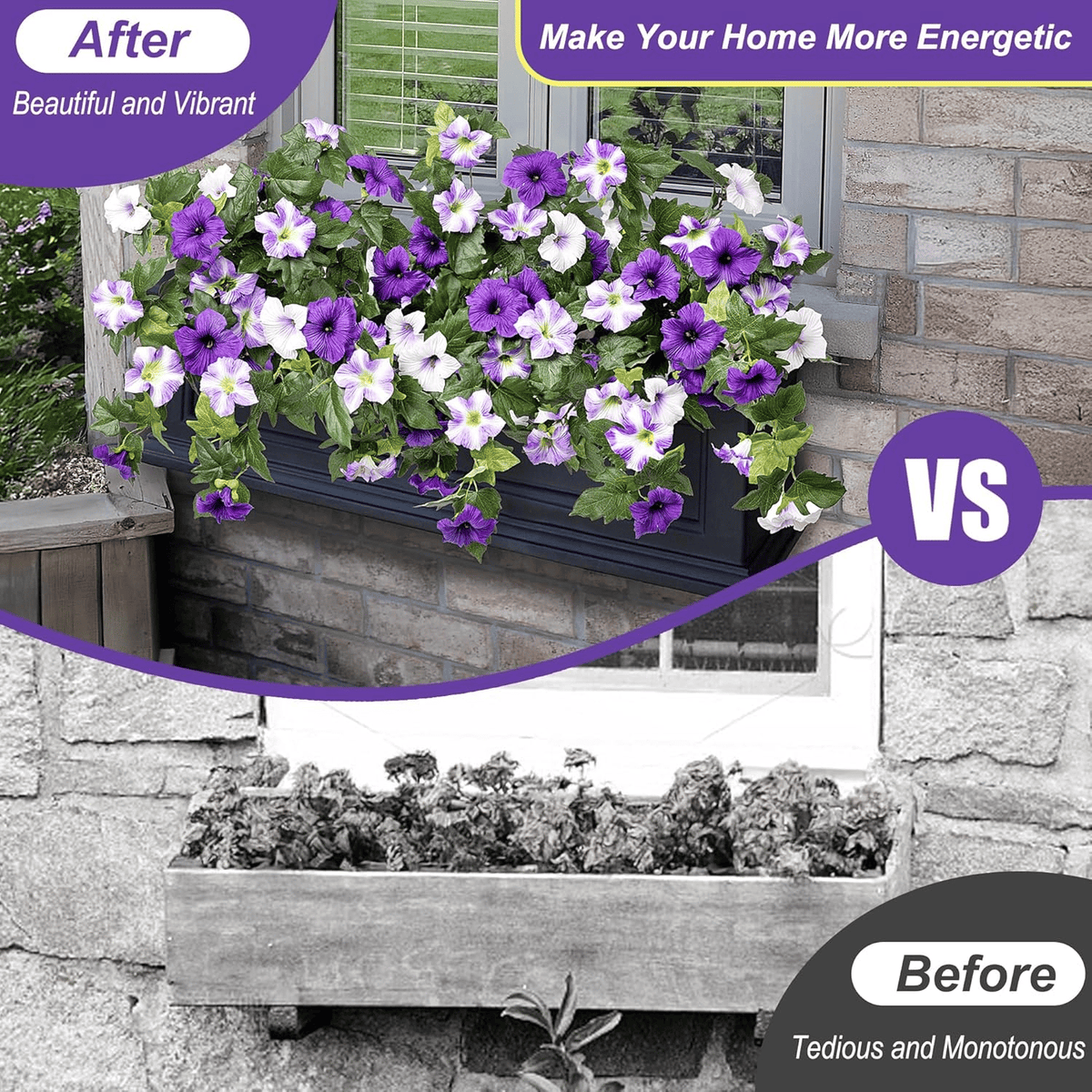 Last Day 61% OFF🔥 Fade-Proof, UV-Resistant Artificial Petunias – Vibrant, Colorfast Outdoor Flowers for Patio & Garden