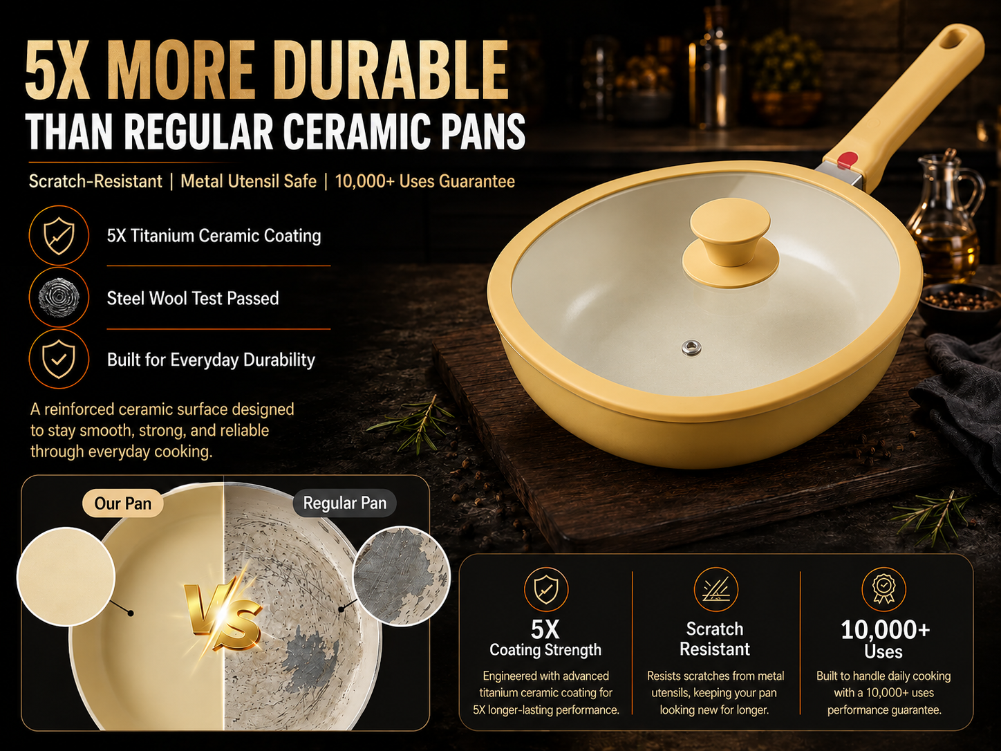 Lightweight Household Ceramic Non-Stick Pan🔥 Non-stick even with little to no oil—perfect for frying eggs and fish!