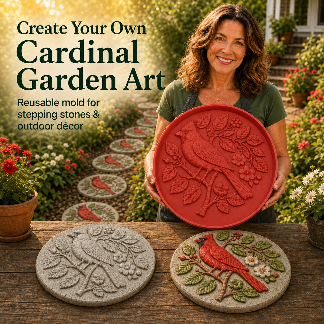 Reusable Sunflower Stepping Stone Mold