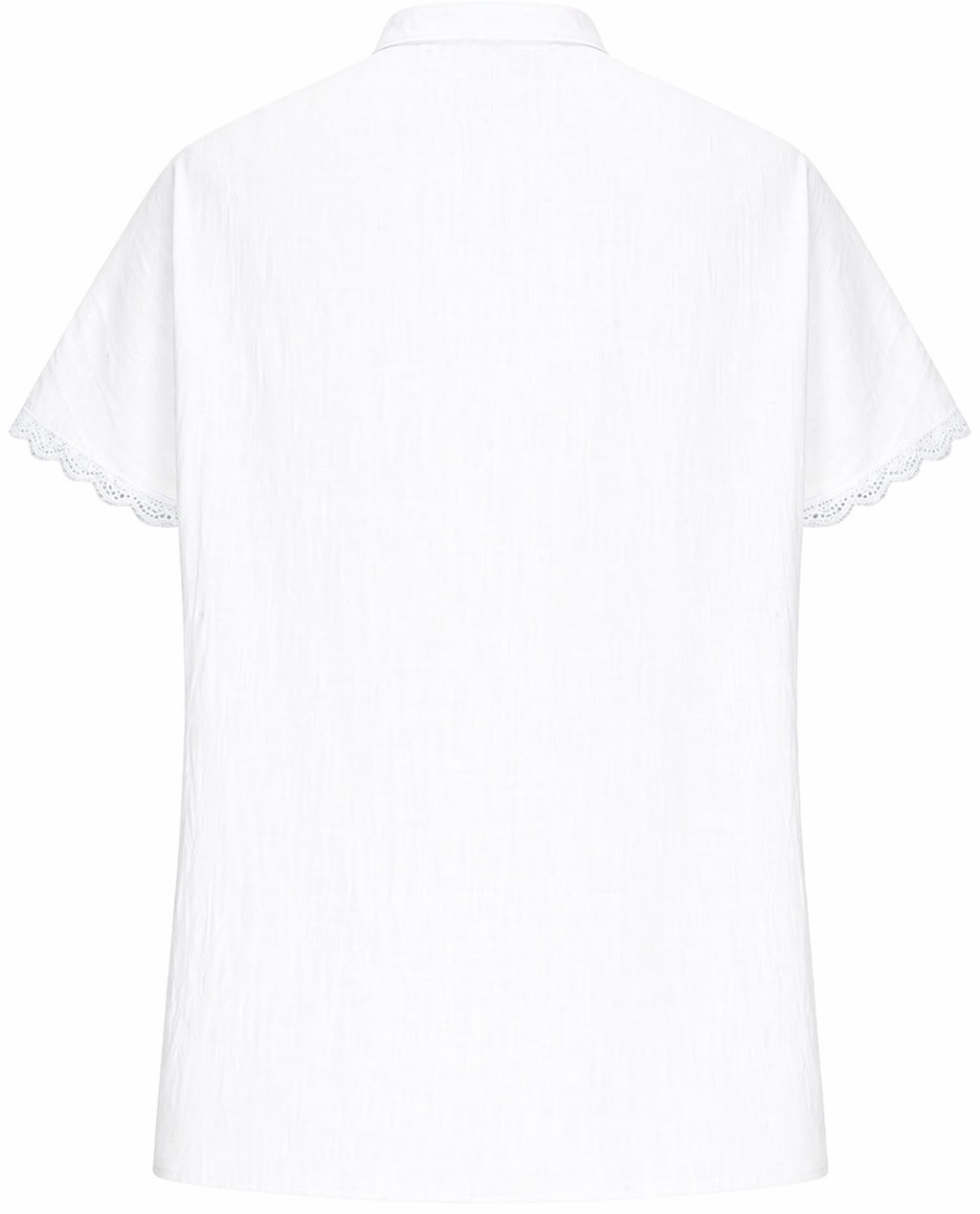 Womens V-Neck Cotton Linen Tops Short Sleeve Lace Trim Boho Shirt Casual Loose Fit Tshirts Soft Holiday Blouse