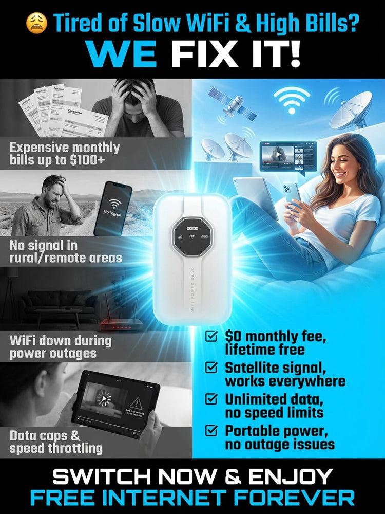 🌍Next-Gen Satellite WiFi6+ Portable Router - 500Mbps Boundless Portable Wi-Fi