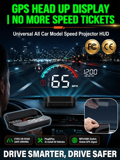 【Smart In-Car HUD Co-Pilot】Works on Sedans, SUVs, Pickups, RVs, and More!30-Day Risk-Free Trial