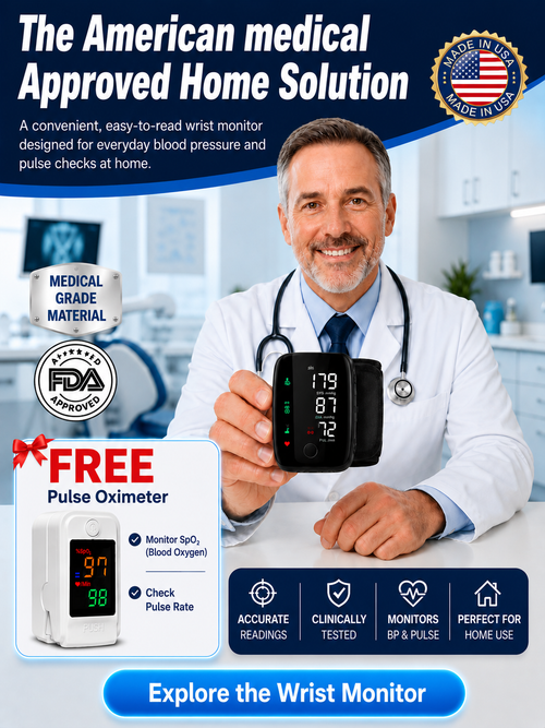 🩺 German-Inspired Precision Wrist Blood Pressure Monitor with Large Display & Voice Guidance｜Get Pulse Oximeter FREE