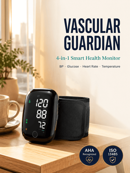 🩺 German-Inspired Precision Wrist Blood Pressure Monitor with Large Display & Voice Guidance｜Get Pulse Oximeter FREE