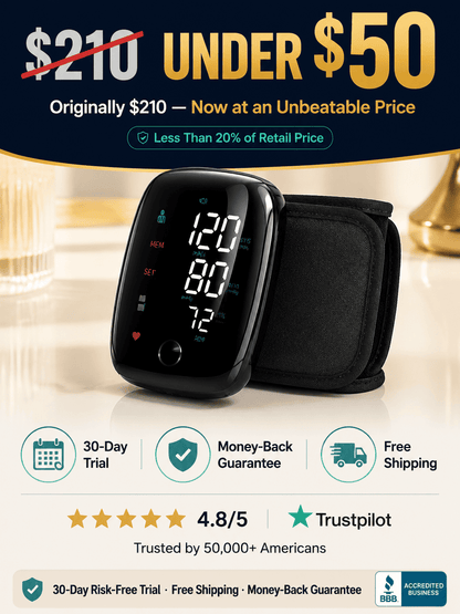 🩺 German-Inspired Precision Wrist Blood Pressure Monitor with Large Display & Voice Guidance｜Get Pulse Oximeter FREE