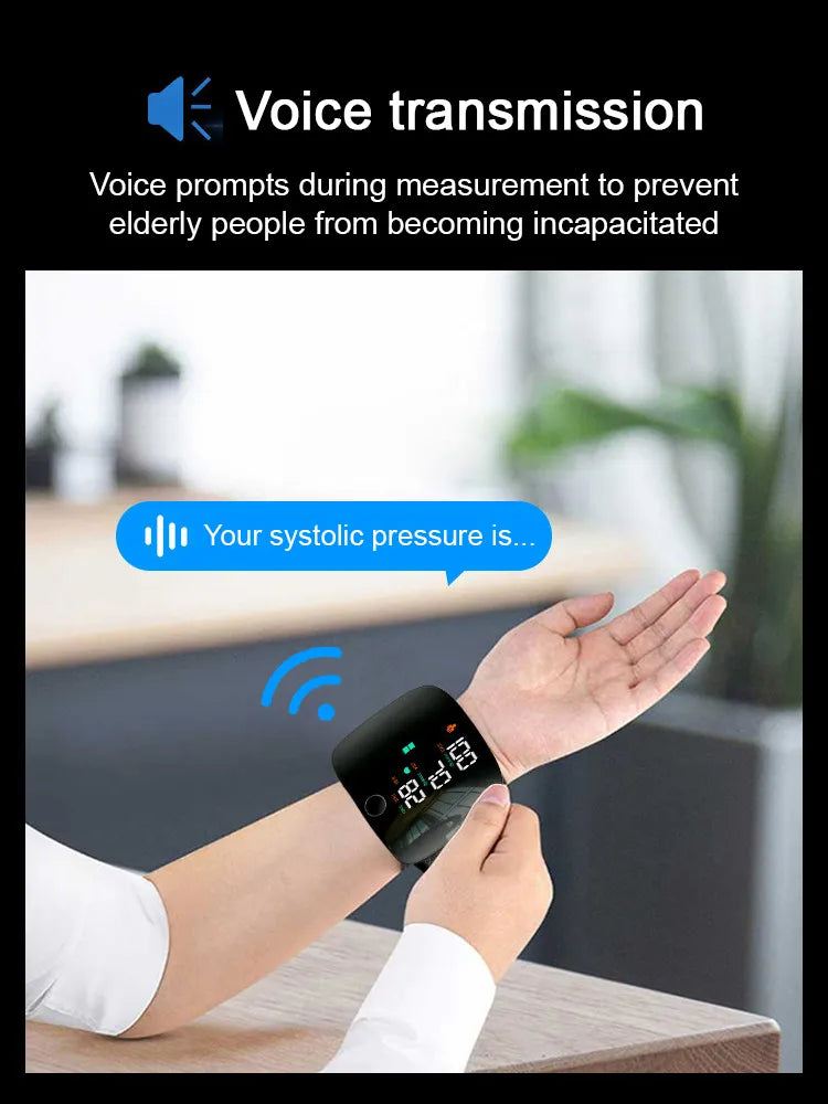 🩺 German-Inspired Precision Wrist Blood Pressure Monitor with Large Display & Voice Guidance｜Get Pulse Oximeter FREE