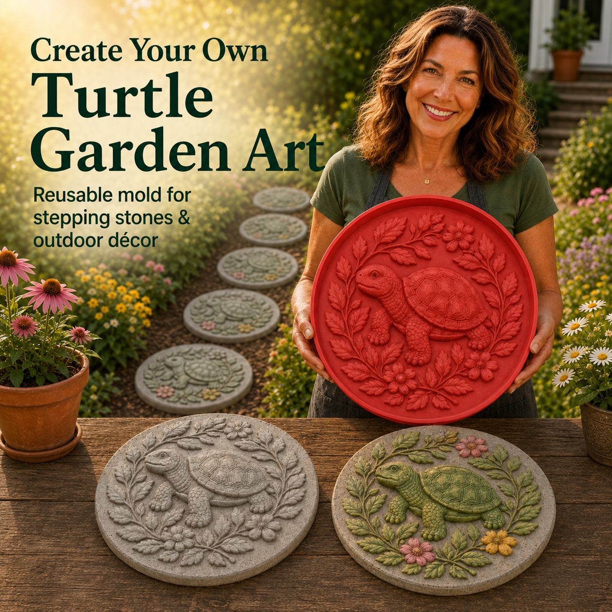 Reusable Sunflower Stepping Stone Mold