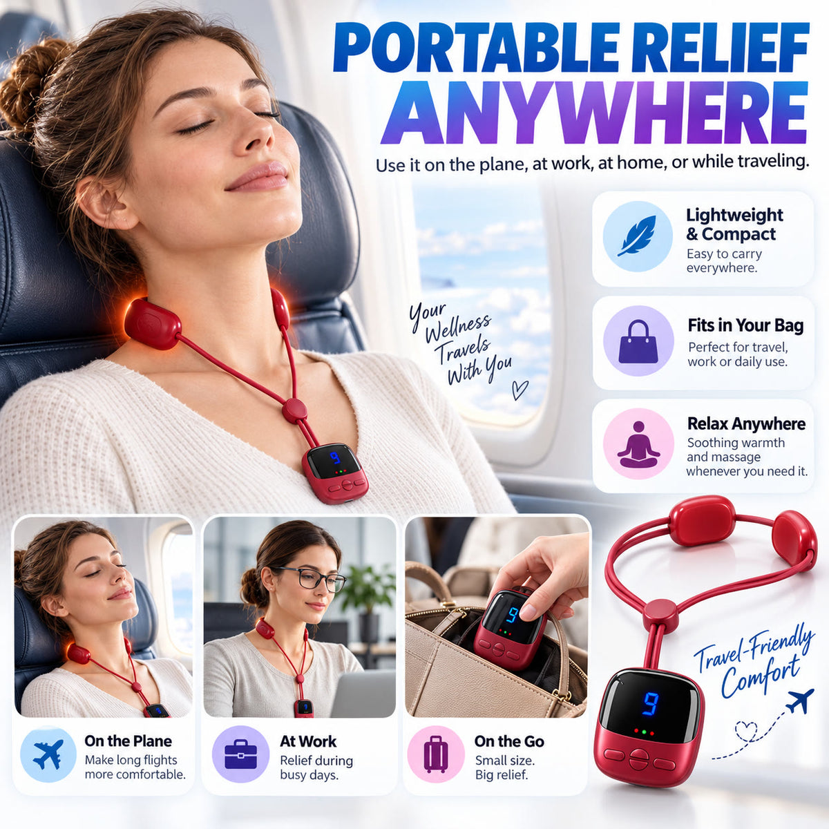 Intelligent 3-Level Neck Heating Device – Advanced Thermal Technology, Precision Temperature Control & Hands-Free Comfort