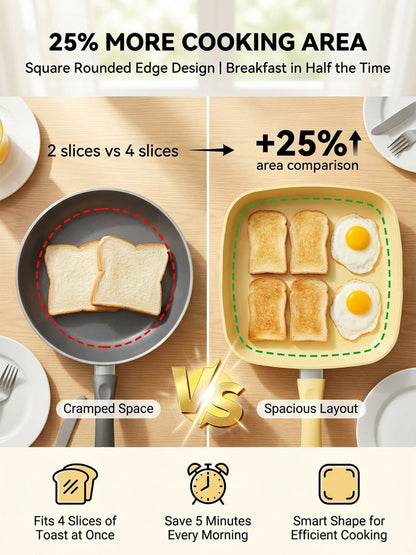 Lightweight Household Ceramic Non-Stick Pan🔥 Non-stick even with little to no oil—perfect for frying eggs and fish!