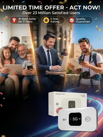 【No SIM, No Contract, No Hidden Costs 】Free Internet in Your Pocket 5G Router【Zero dead zones, full signal strength!One-time purchase, lifetime free high-speed WiFi!】
