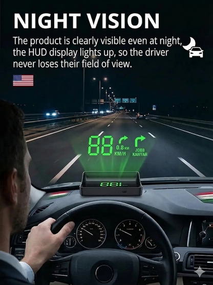 【Smart In-Car HUD Co-Pilot】Works on Sedans, SUVs, Pickups, RVs, and More!30-Day Risk-Free Trial