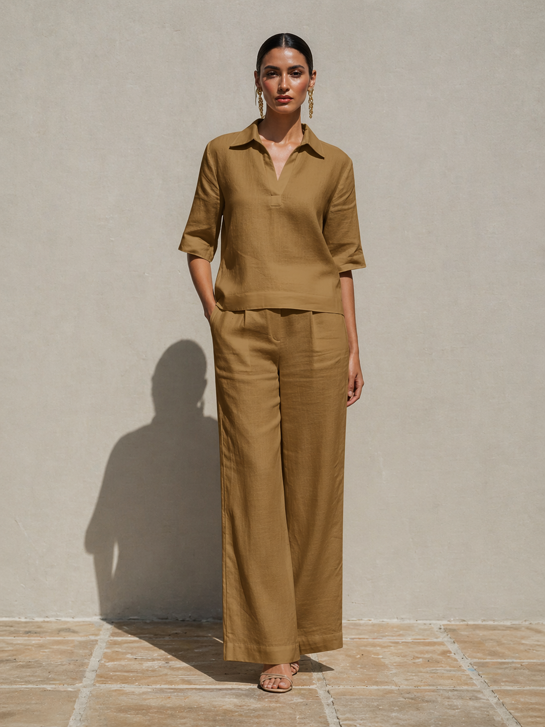 New Arrivals🔥Women's Solid Cotton Linen Two-Piece Set
