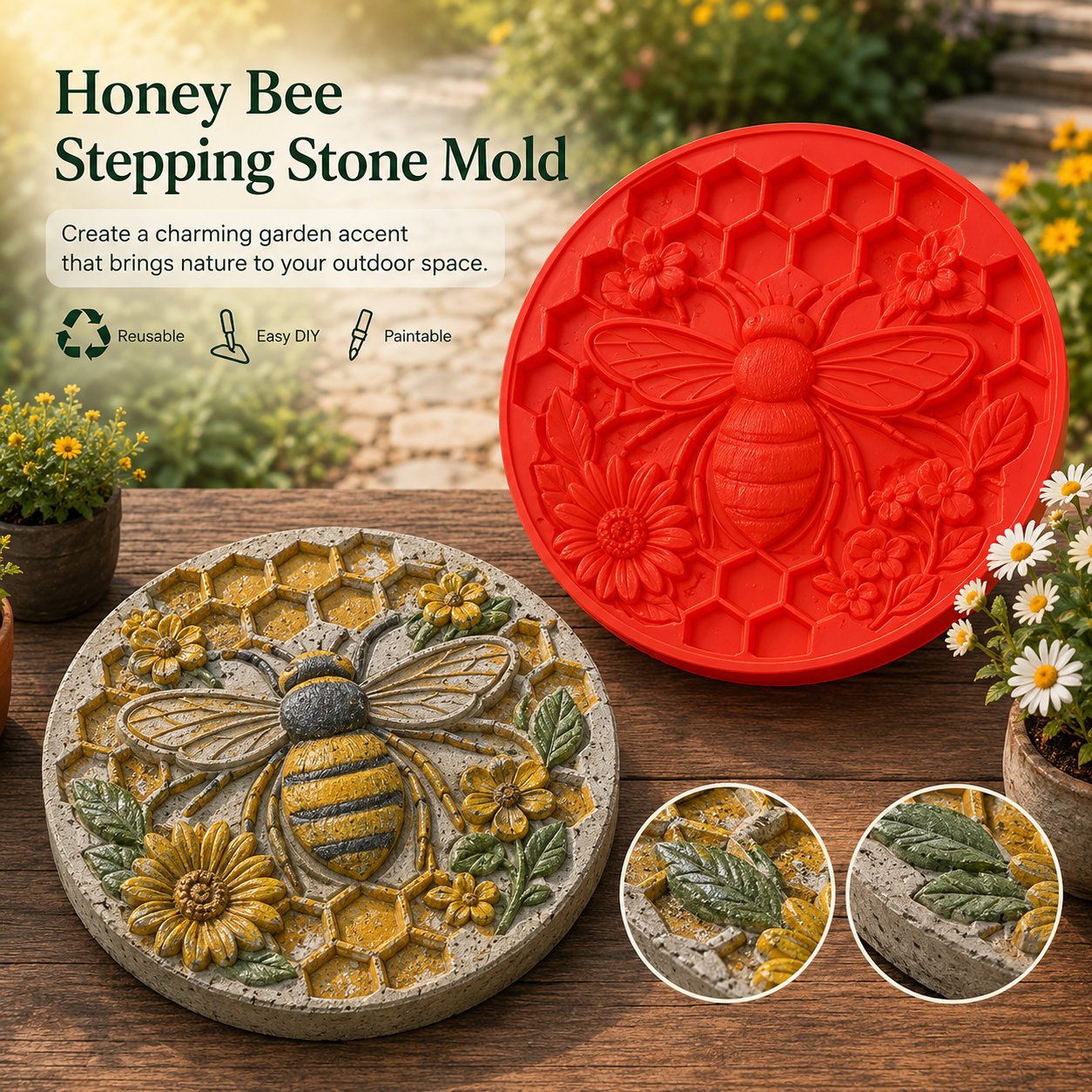 Reusable Sunflower Stepping Stone Mold