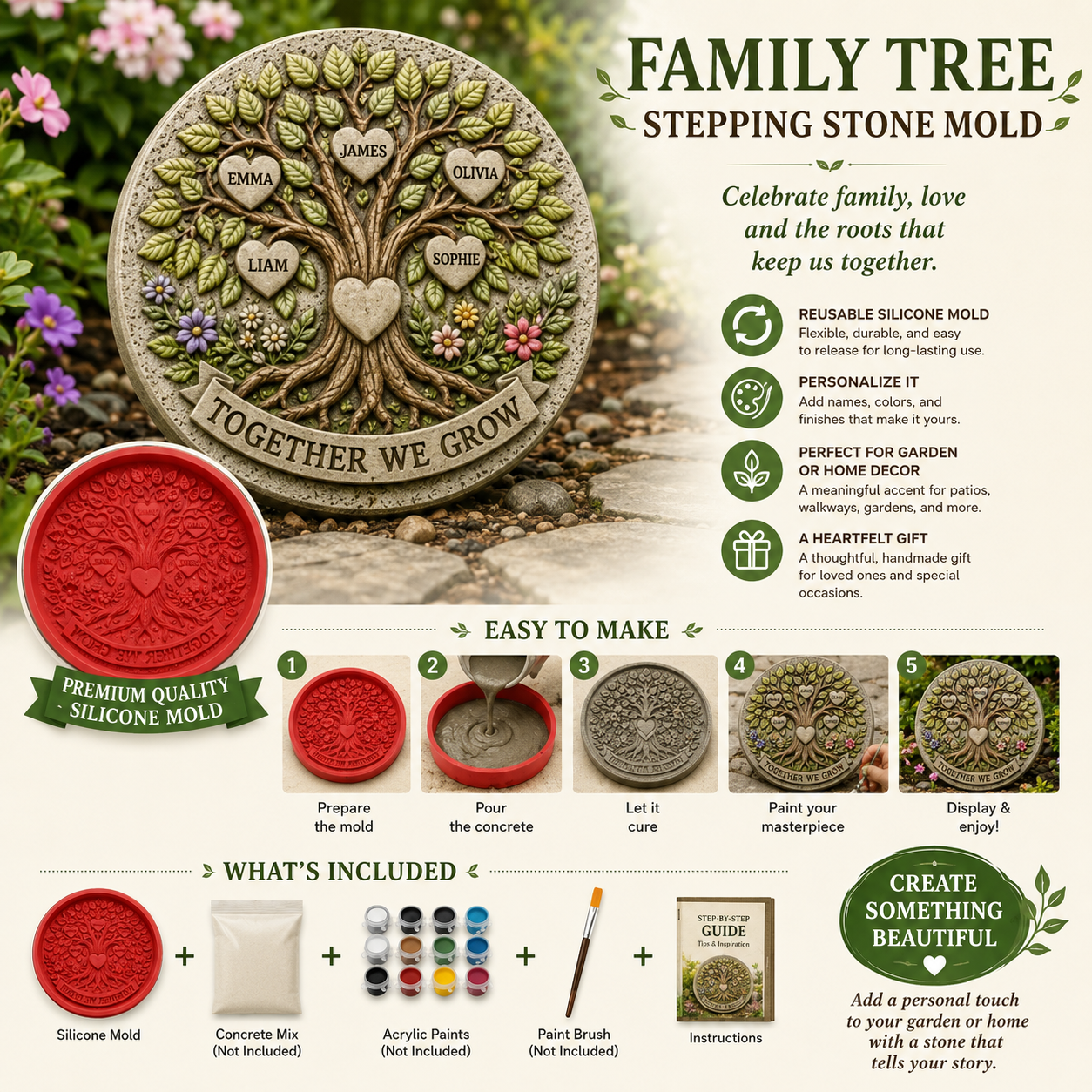 Reusable Sunflower Stepping Stone Mold