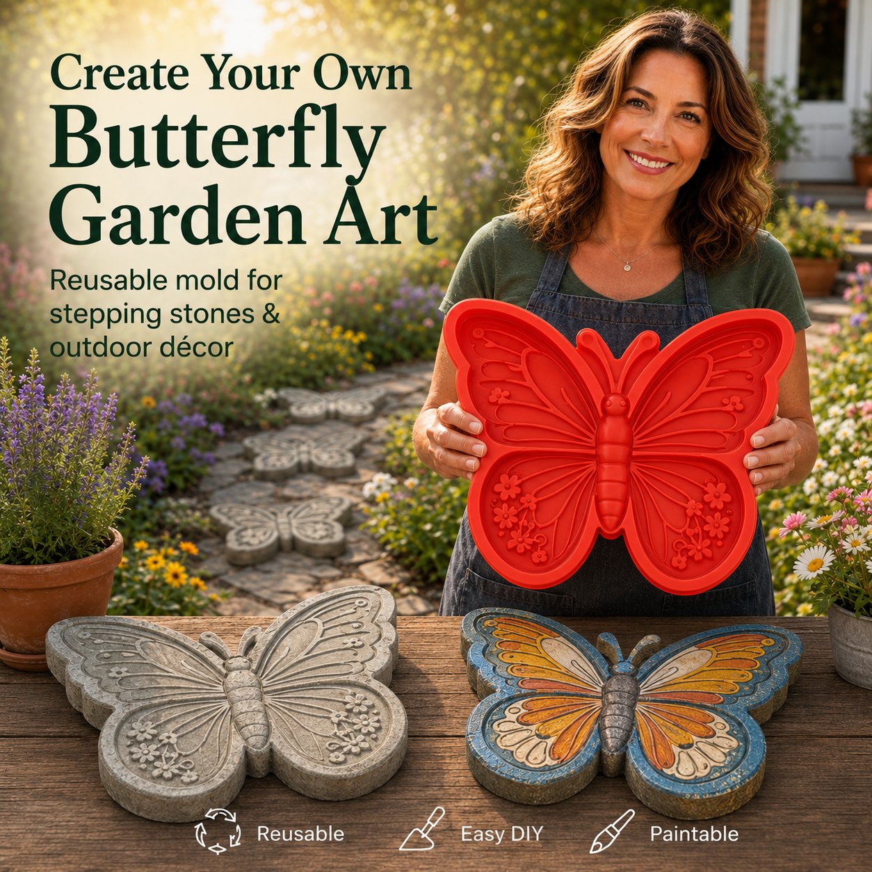 Reusable Sunflower Stepping Stone Mold