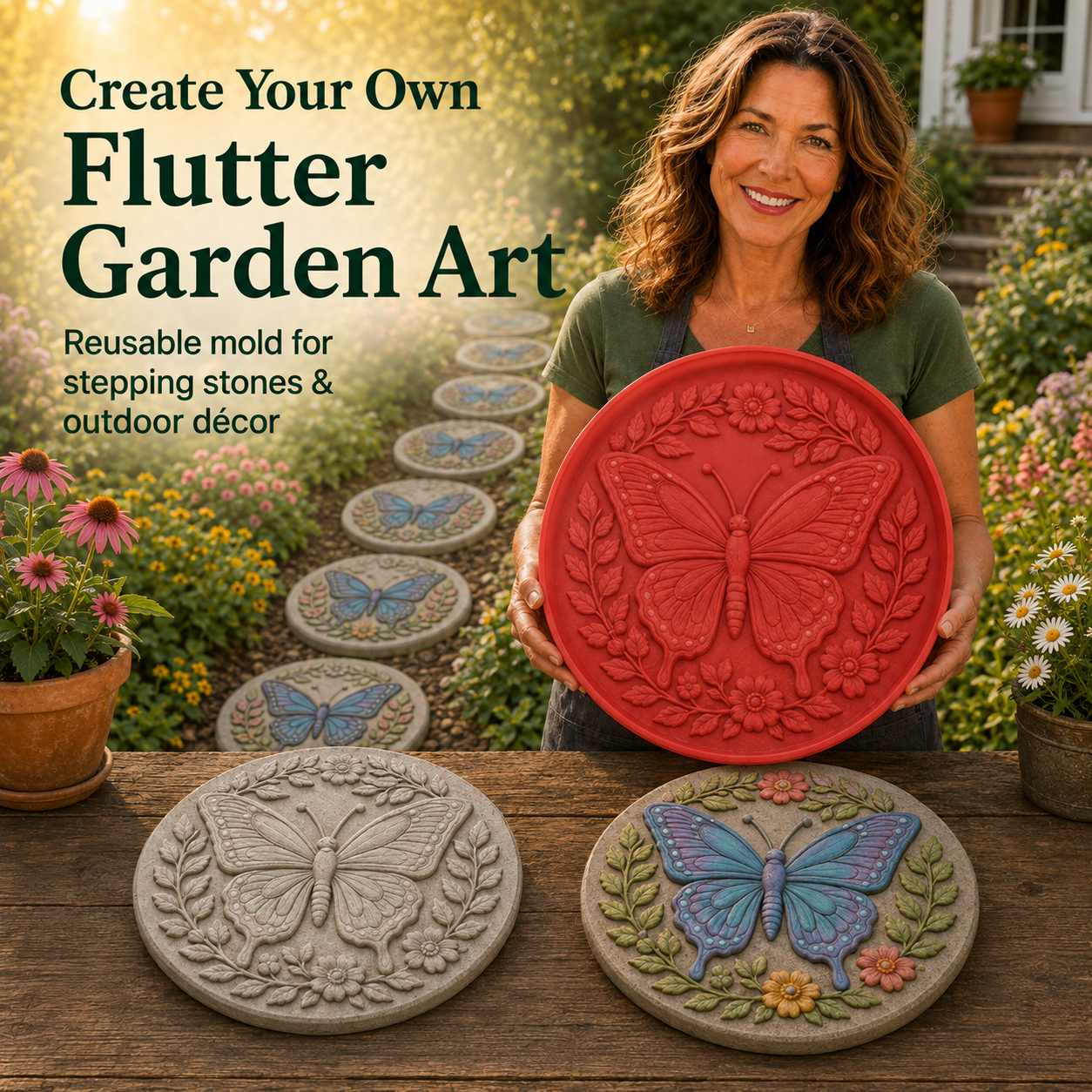 Reusable Sunflower Stepping Stone Mold