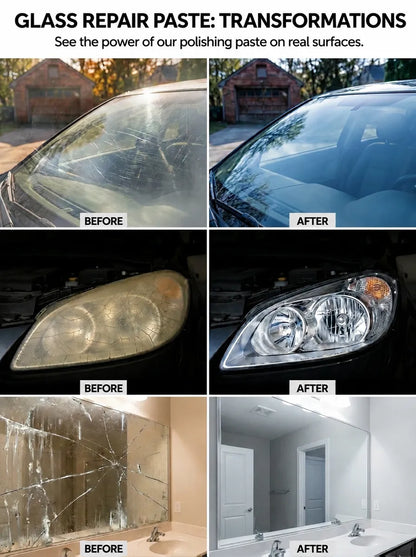 Car Glass Scratch Remover Polish, 3 Seconds and Scratches are Gone! 100% Anti-Glare Night Solution!