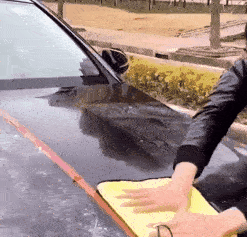 Car surface wiping demonstration