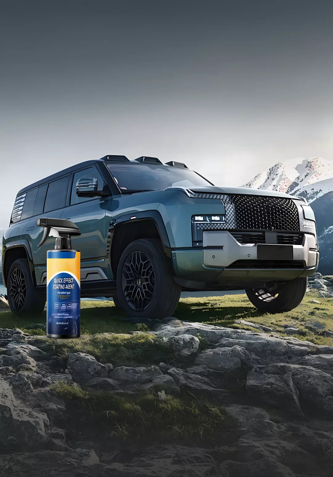 Clean car in an outdoor setting