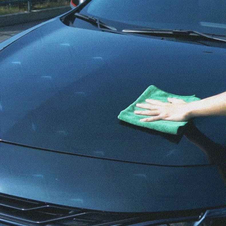 Wiping a coated car surface